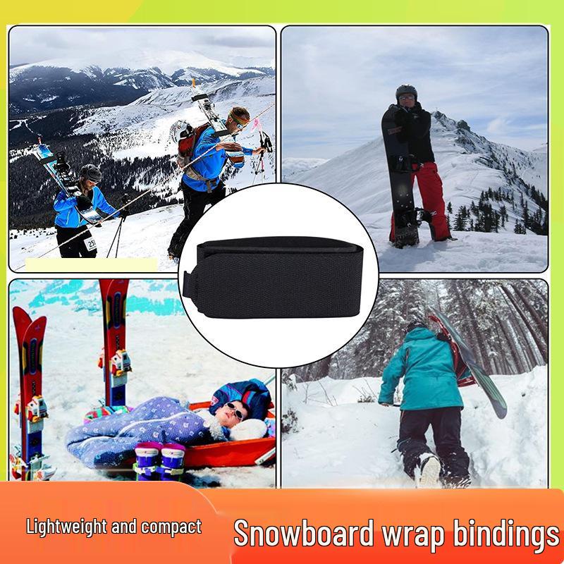 Cross-Border Adjustable Ski Bindings with EVA Pad and Magic Tape Nylon Straps