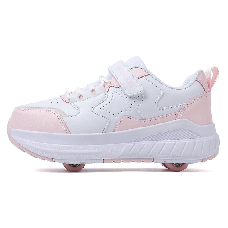 31-40Girls Four Wheels Sports Shoes Children Detachable Flat Shoes Dual-purpose Boys Skates Shoes