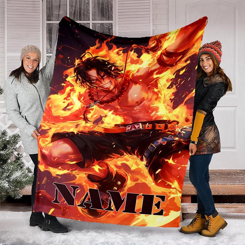 Personalized Custom Name Blanket - One Piece Print Design,Blanket for Sofa,Bed,Travel,Camping - Soft and Warm, Great Gift
