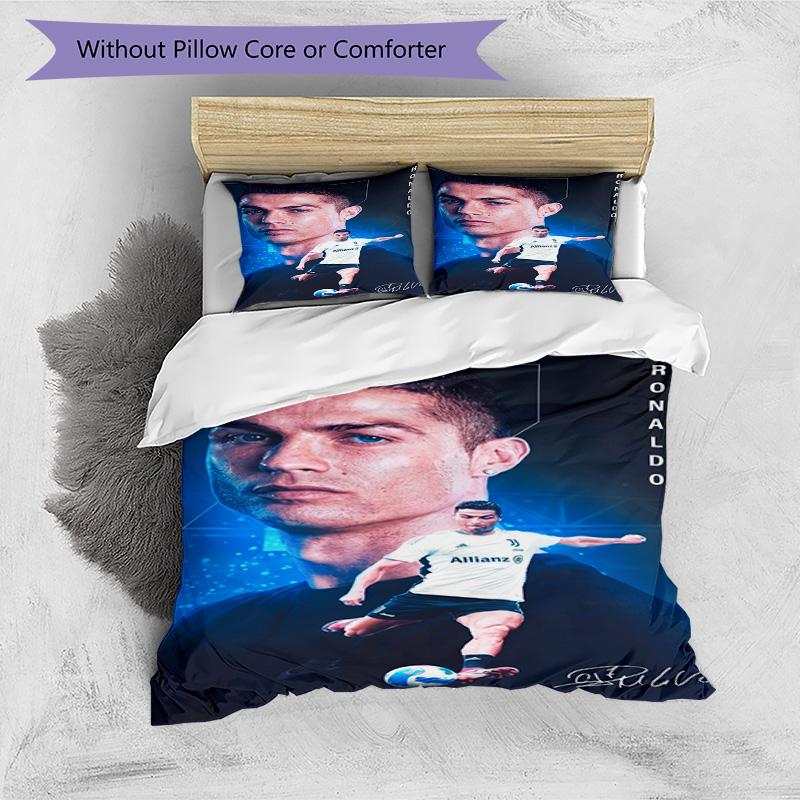 Ronaldo's Football Passion: Ronaldo's Legacy Bedding Set, Breathable Duvet Cover with Pillowcases, Soft Bed Linen for Bedroom Home Decoration, Perfect