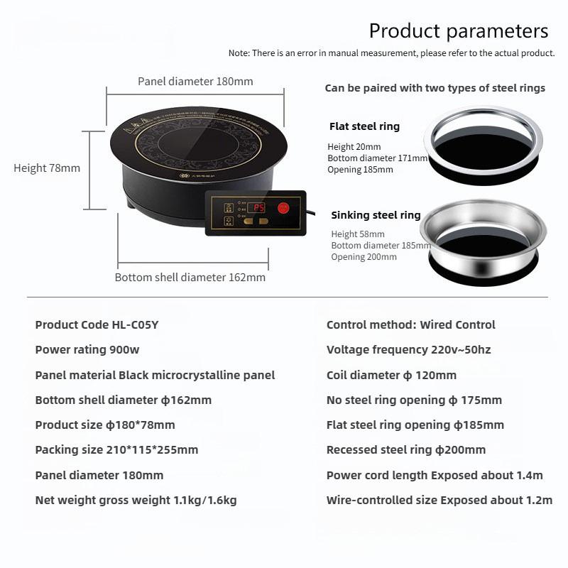 Small Hot Pot 900W Mini Electric Stove Embedded Single Pot Hotpot Touch Control Energy Saving Induction Cooker