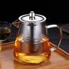 Mini Size Glass Teapot Tea Kettlewith Stainless Steel Removable Infuser for Blooming Tea and Loose Leaf Tea Microwave and Stove