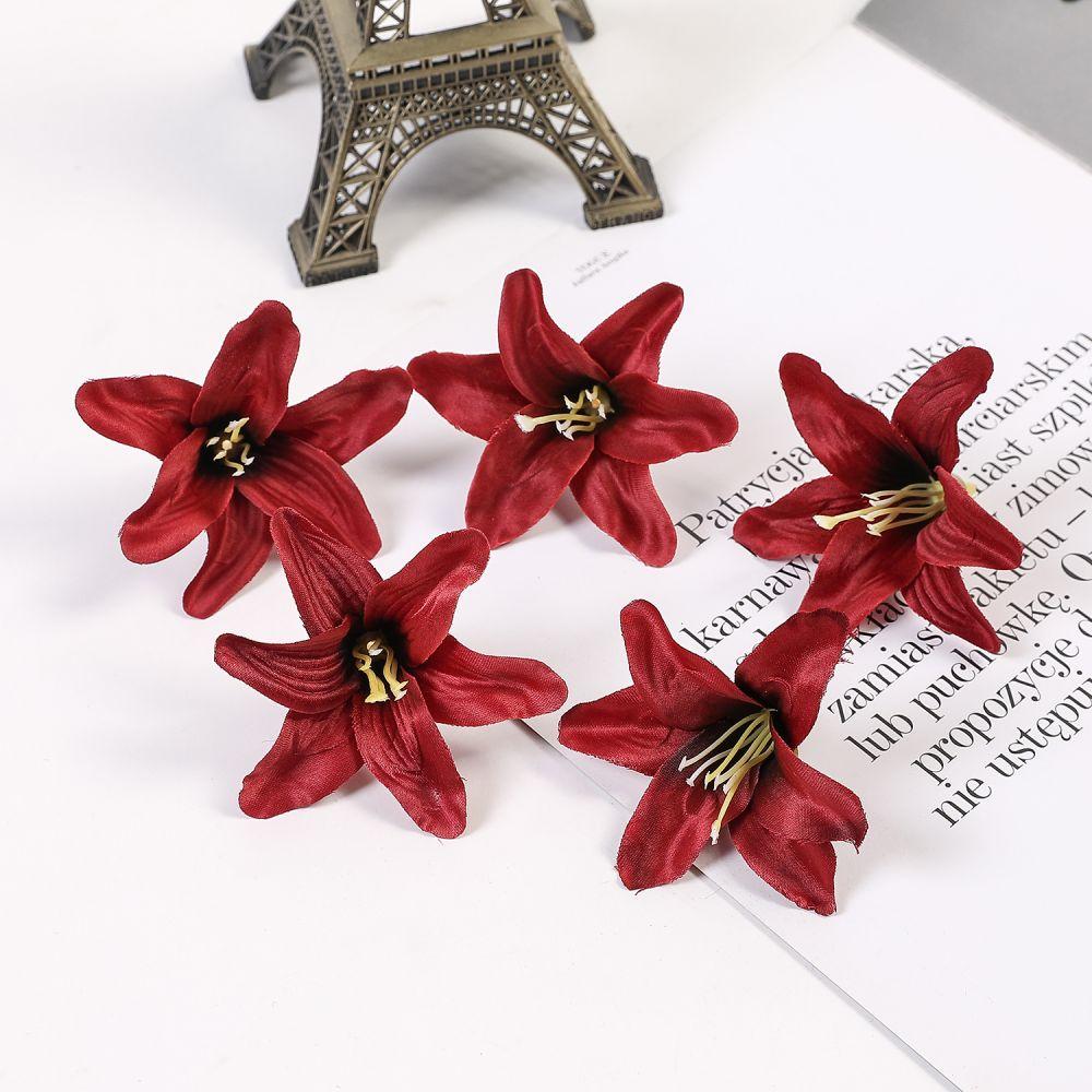 10/20/50 Pcs Silk Artificial Flower Lily Flower Head DIY Crafts Scrapbooking Home Wedding Room Party Wreath Decor Accessories