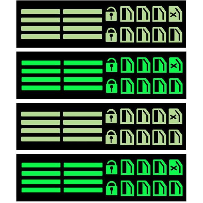 4 Pcs Car Glow Button Stickers Fluorescent Adhesive Decals for Stylish Car Interior Easy Install Night Safety Stickers for Window and Dash Buttons