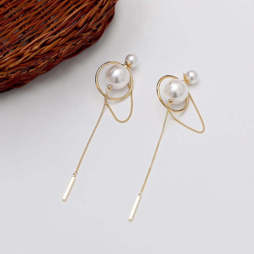 Серебряные женские серьги с жемчугом и темпераментом, простые, гипоаллергенные, длинные