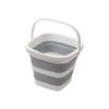 Folding Bucket Basket, Square, 26.5cm W X 27.5cm D X 20.5cm H, Perfect for Car Washing, Outdoor Activities, Fishing, and Cleaning, White a
