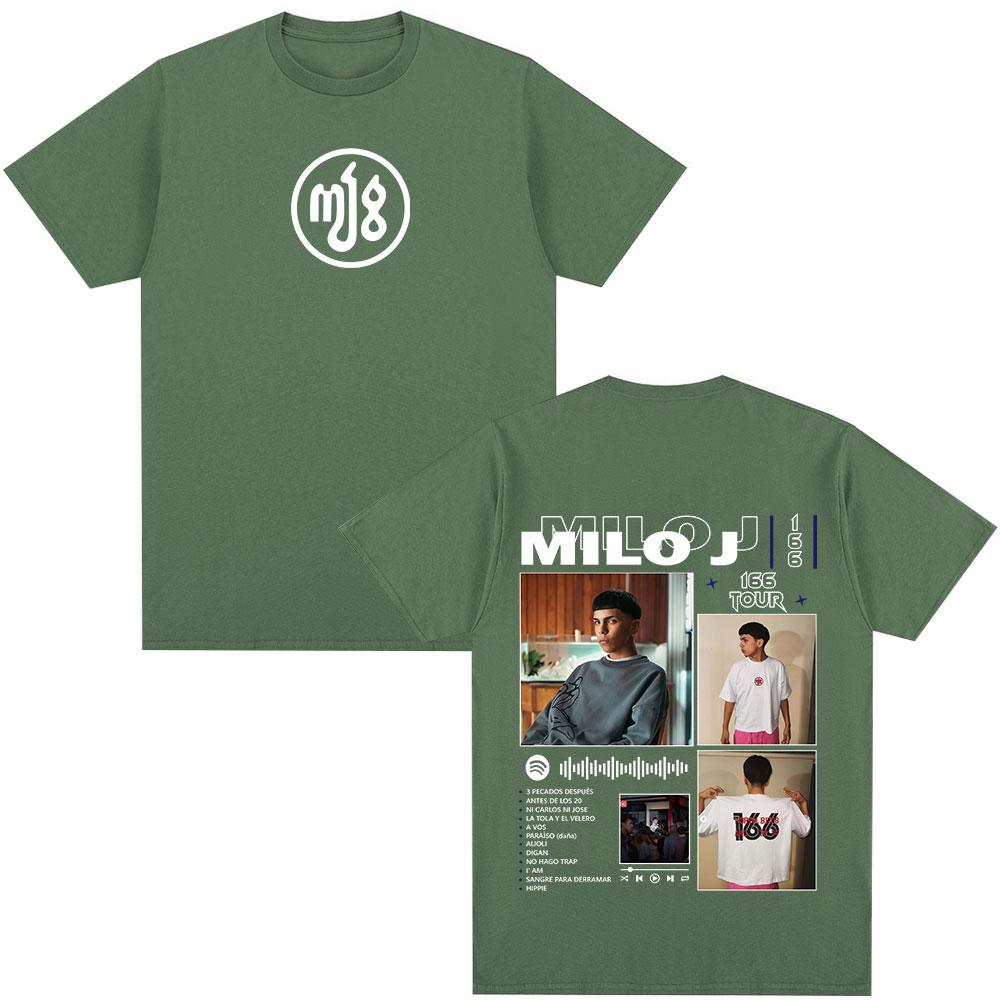 Rapper Milo J 166 Album Tour Merch T Shirt Unisex Women Fashion Hip Hop T-shirt Cotton Casual Oversized Short Sleeve T-shirts Tops