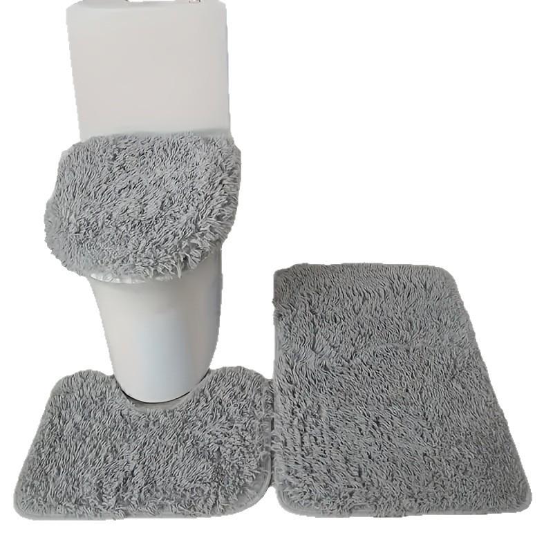 Набор ковриков для ванной в скандинавском стиле, абсорбирующие, нескользящие - 3 предмета, коврик из шелковой шерсти