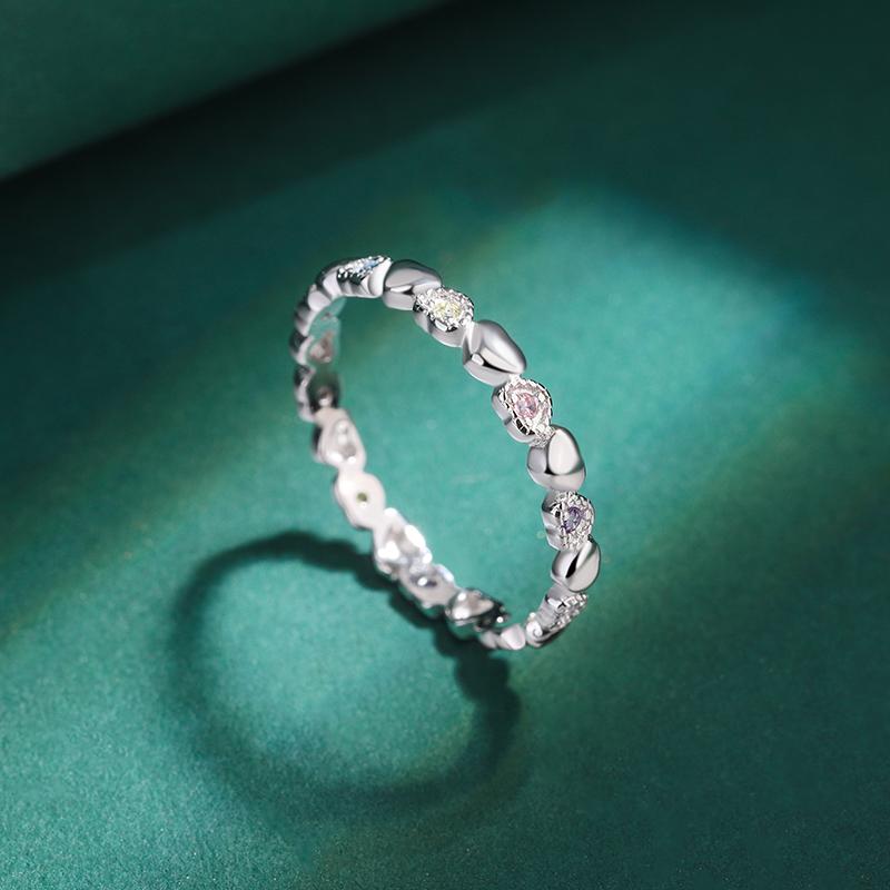 2022 NEW Classic Topaz Amethyst Heart Shape Couple Ring For Womens Loves Original Sterling Silver Engagement Bridal Gift Jewelry