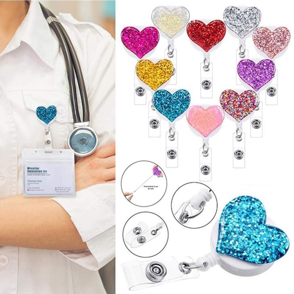 Business Card Work Card Heart Badge Holder Work Card Holder Clip Badge Holder Clip Name Tag Holder
