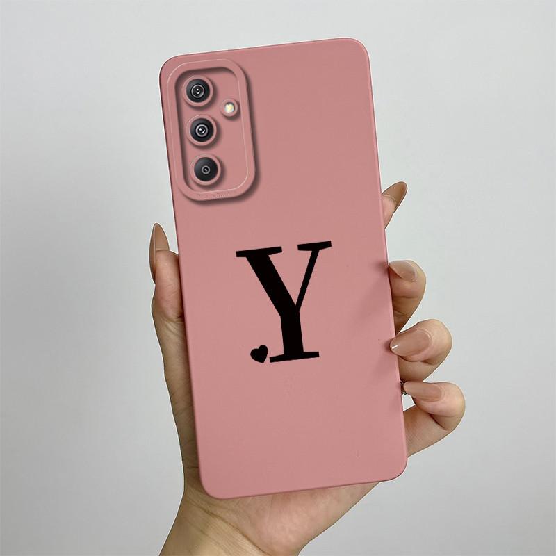 Чехол для Samsung Galaxy M34 5G SM-M346B Стеклянный чехол с рисунком 'Сердце с буквами' Жидкий силиконовый чехол для телефона Для SamsungM34 M 34 5G