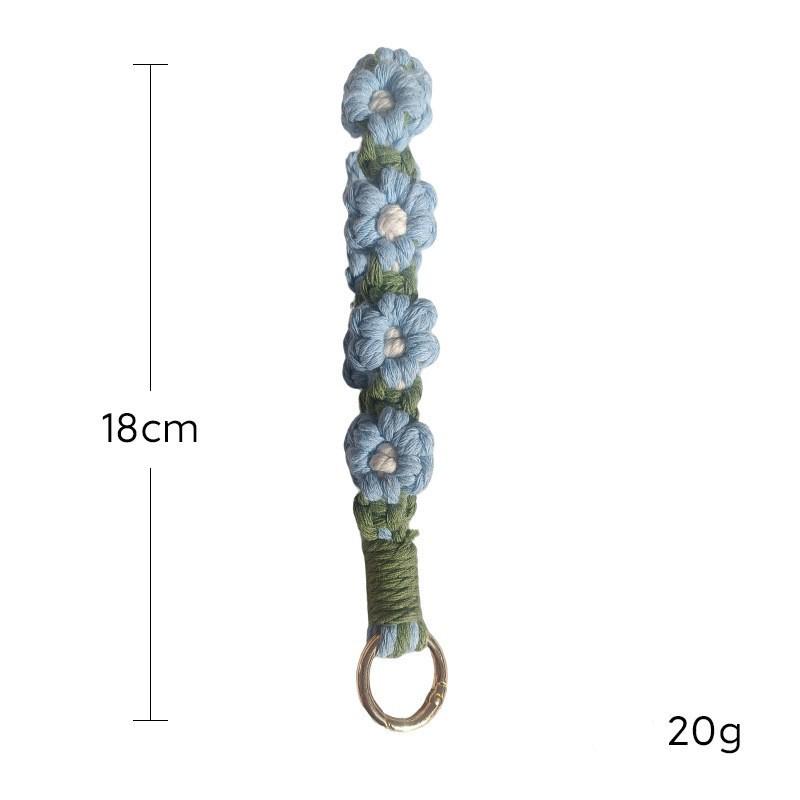 Flower Keychain Hand Woven Daisy Bracelet Pendant Bohemian Style Charm for Phone Bag Backpack Fashion Gift