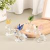 Статуэтка кролика из хрустального стекла, талисман, животное, фигурки ручной работы, украшения для сада, дома, гостиной, офисного стола