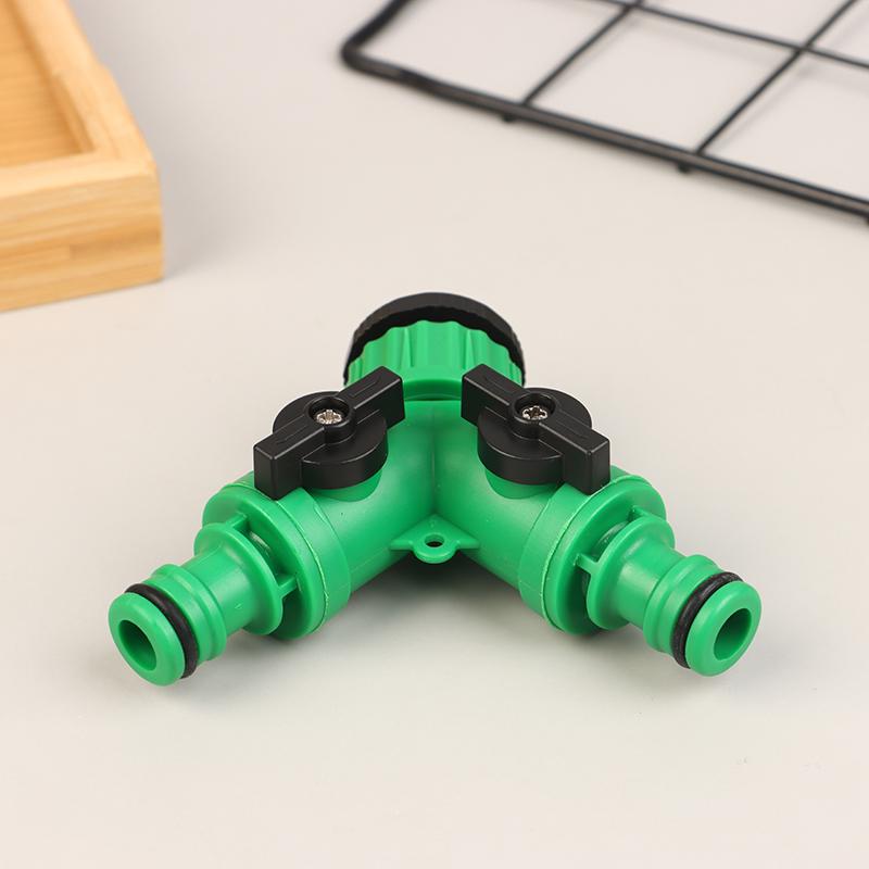 2-Way Garden Tap Water Splitter 3/4" Female Thread Garden Hose Y Type Watering Adjustable Switch Water Controller Valve