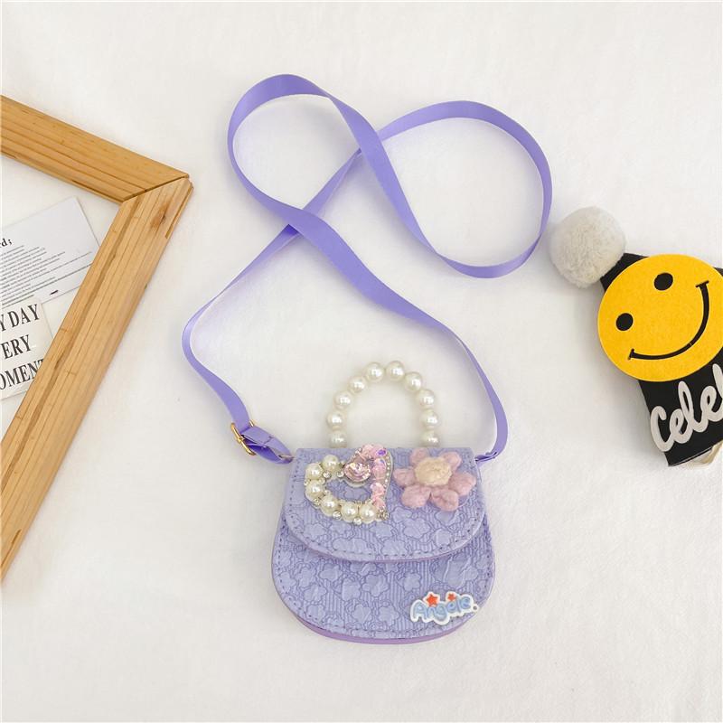 Adorable Mini Pearl Heart Flower Handbag For Kids Perfect For Daily Outfits