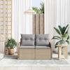 Garden Sofa with Cushions Beige 121 x 62 x 69 cm Poly Rattan
