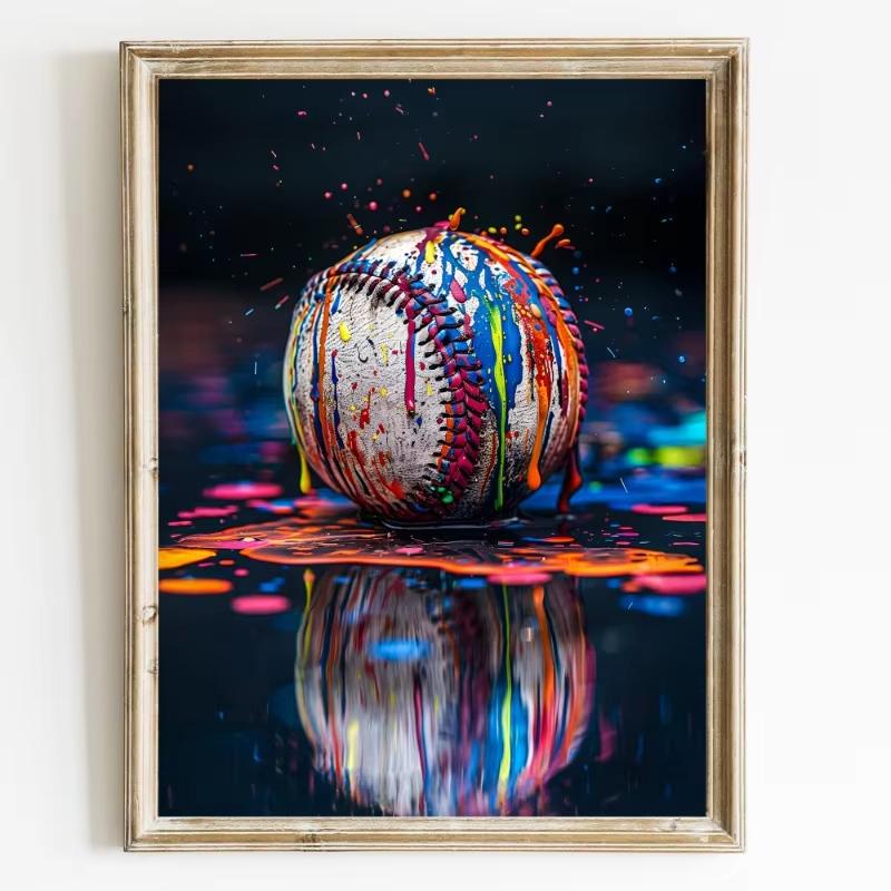 Cool Modern Graffiti Sports Ball Poster Basketball Baseball American Football Canvas Wall Art Room Home Decor Fans Gift