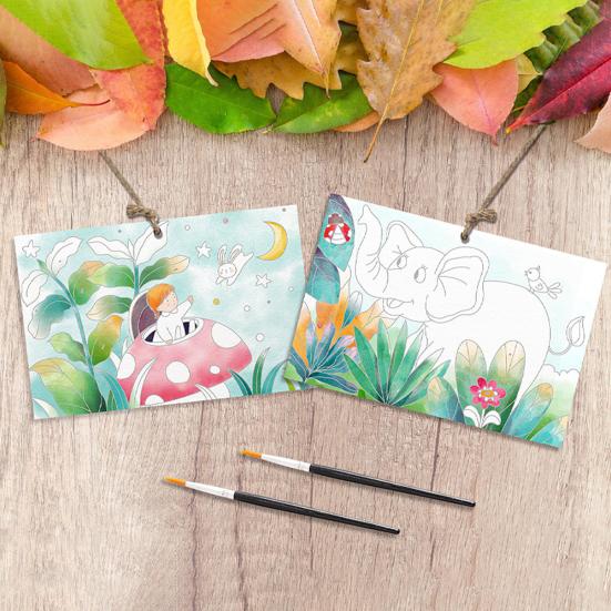 Раскраска акварелью для детей Малыши Карманная живопись без беспорядка Граффити Бумага Искусство Ремесла Набор для рисования с кисточками Краски для путешествий