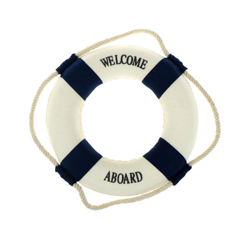1Pc Welcome Aboard Nautical Life Lifebuoy Ring Boat Wall Hanging Home Decor
