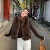 New imitation fur vest women's short sleeveless stand-up collar fur coat autumn and winter warm versatile vest