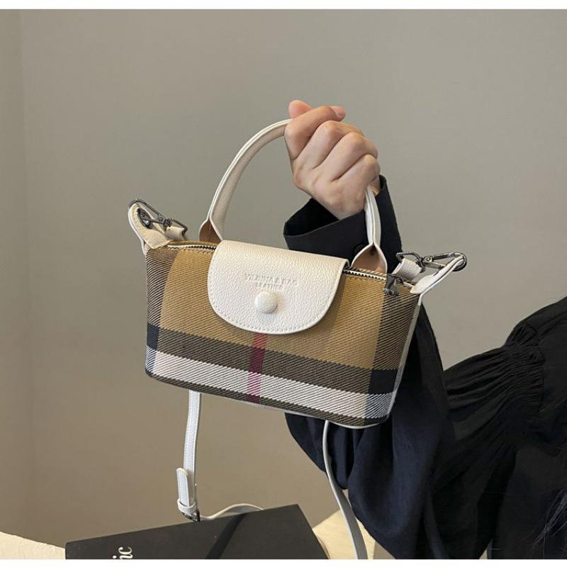 2024 Ретро Британская Клетка Мини Сумка-Кроссбоди Пельмень