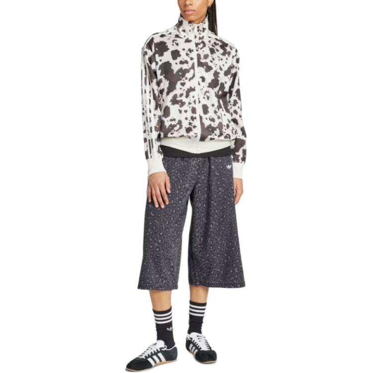 Adidas Оригинальная атласная куртка-трек с полосками, свободного кроя, на молнии, со стойкой, с длинными рукавами, женская куртка, серая, белая, KA2683