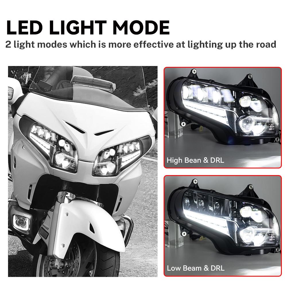 2 шт. 120 Вт мотоциклетные фары с ДХО для Honda GoldWing 1800 GL1800 2001-2017 фары в сборе