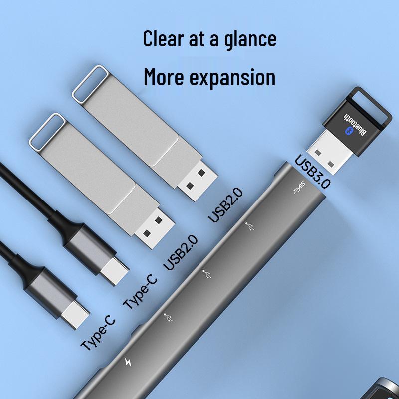 Многофункциональная док-станция расширения Type-C: USB 3.0 хаб для мыши, клавиатуры, U-диска и OTG-конвертации.