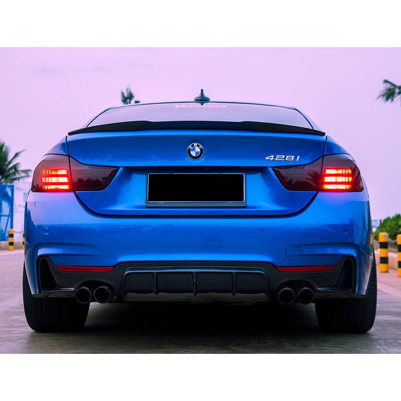 Двойная накладка на задний бампер из углеволокна для BMW 4 серии F32 F33 F36 M Sport