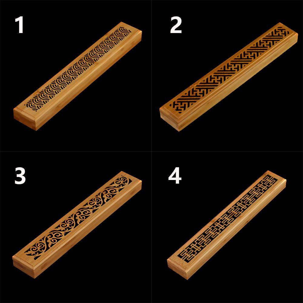 Aromatherapy Desktop Ornament Hollow carved Incense Holder Censer Ash Catcher Bamboo Incense Box