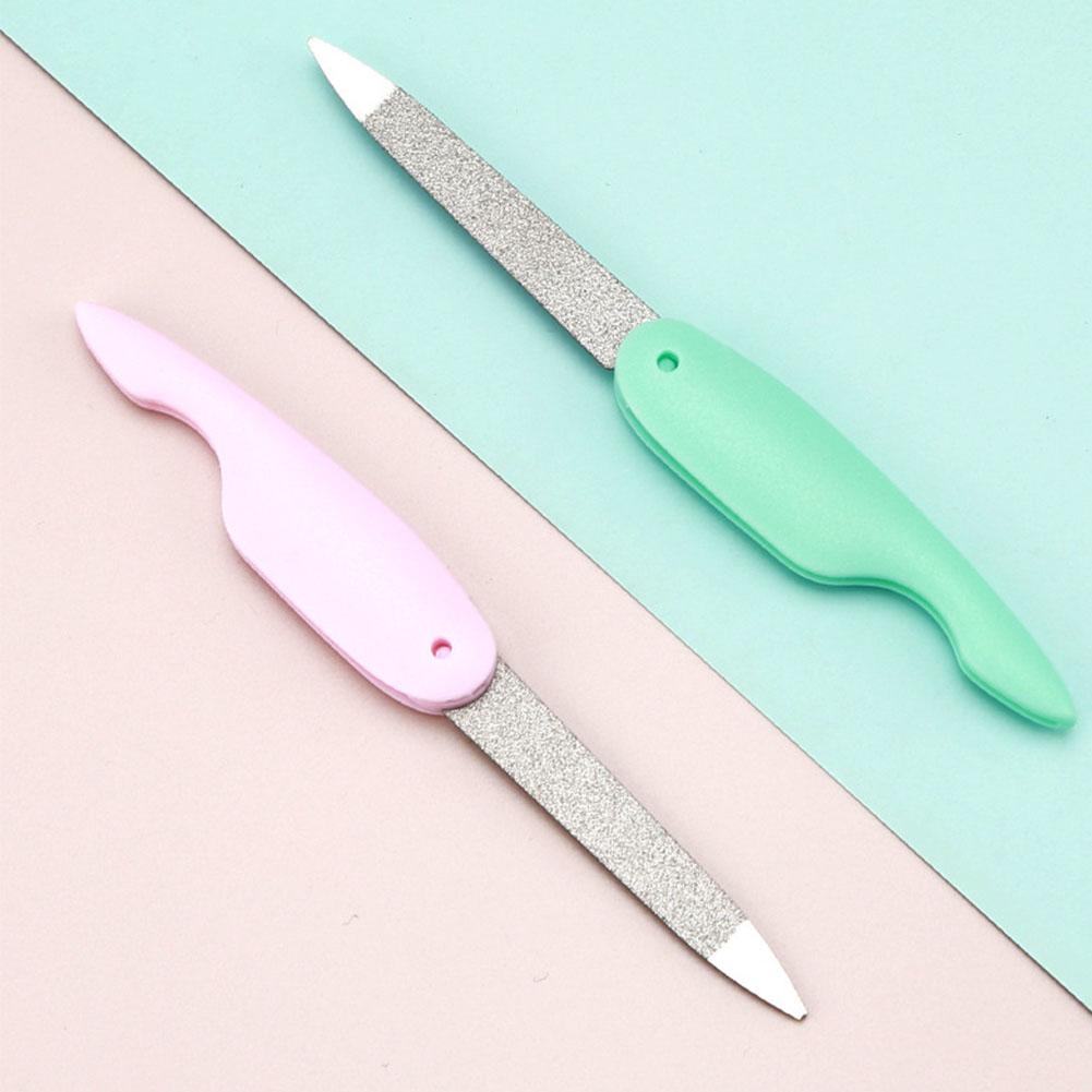 Мини-складная пилочка для ногтей в форме птицы, промытая и полированная, маникюрная, двухсторонняя, материал ABS, двойной пластиковый ноготь I7K5