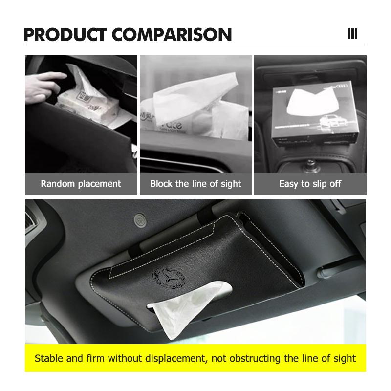 AABGX1 Car Tissue Organizer Bag Paper Towel Storage Box Auto Interior Accessories For Benz AMG CLA CLS C180 C200 W204 W205 Exclusive A