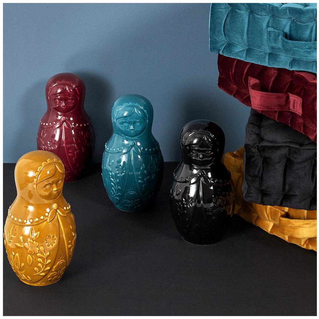 Les Trésors De Lily [A3670] - Керамическая копилка 'Русская кукла', охра - 20x11x10 см