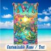 Butterfly Theme Beach Towel Personalized Custom Name & Text Soft Quick Dry Beach Towel for Swimming Travel