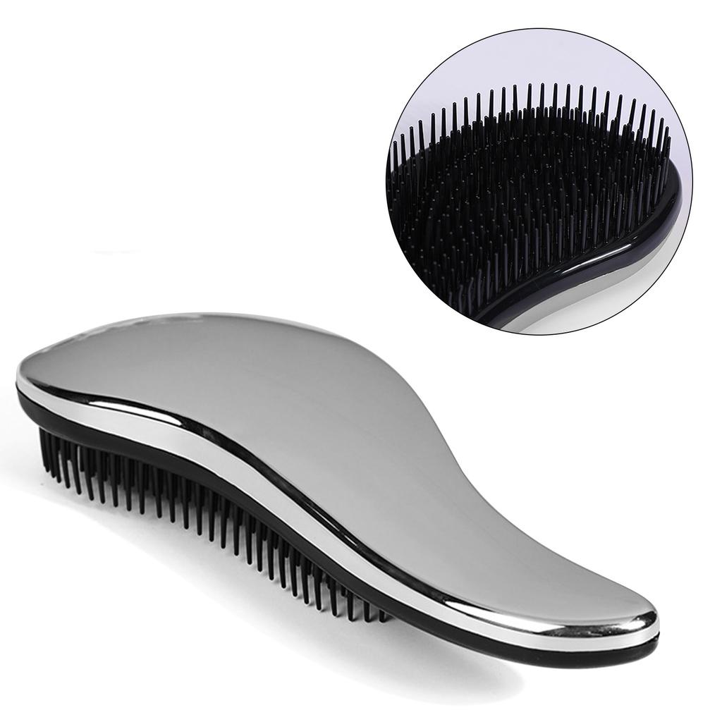Распутывающая щетка с гальваническим покрытием, предотвращающая статическое электричество, модная, портативная, массажная расческа для женщин и мужчин