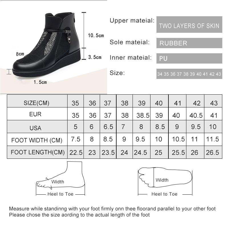 Модная женская летняя обувь AIYUQI Cool Boots из натуральной кожи 2025 Новые туфли на платформе Женские модные сетчатые ботинки большого размера