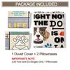 Funny Dog Quotes Print Duvet Cover Set(1 Duvet Cover & 1/2 Pillowcase) Cute Pet Theme Bedding Set Soft Comforter Cover for Dog L