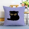 Мультяшный Милый Черный Кот Наволочка для Домашней Подушки Принт Матовый Флис Подушка Касание к Коже Ребенка Экологически Чистый Сублимационный Краситель