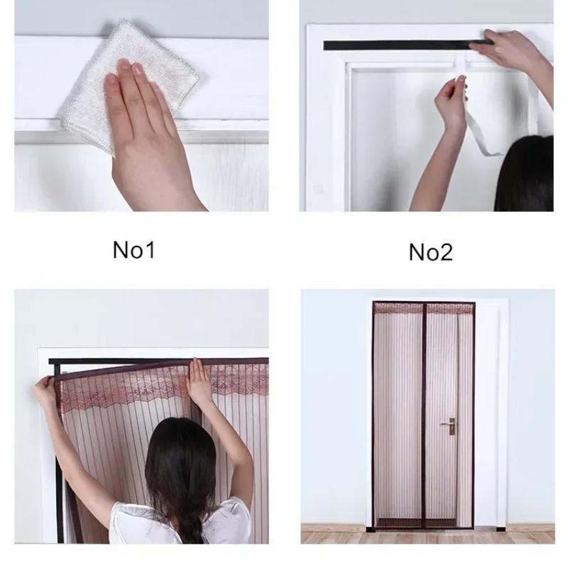Магнитная дверная сетка большого размера Дверная магнитная москитная сетка Защита от насекомых Летная Летняя и Кухонная Внутренняя Невидимая сетка Магнитная дверная сетка