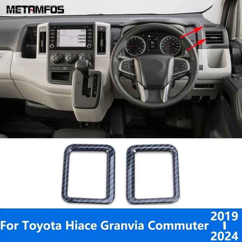 Для Toyota Hiace Granvia Commuter - 2024 Углеродное волокно Передняя решетка вентиляции кондиционера Накладка Аксессуары Стайлинг автомобиля