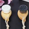 Wooden Handle Comma-shaped Super Soft Facial Cleansing Brush, Manual Facial Cleansing Brush