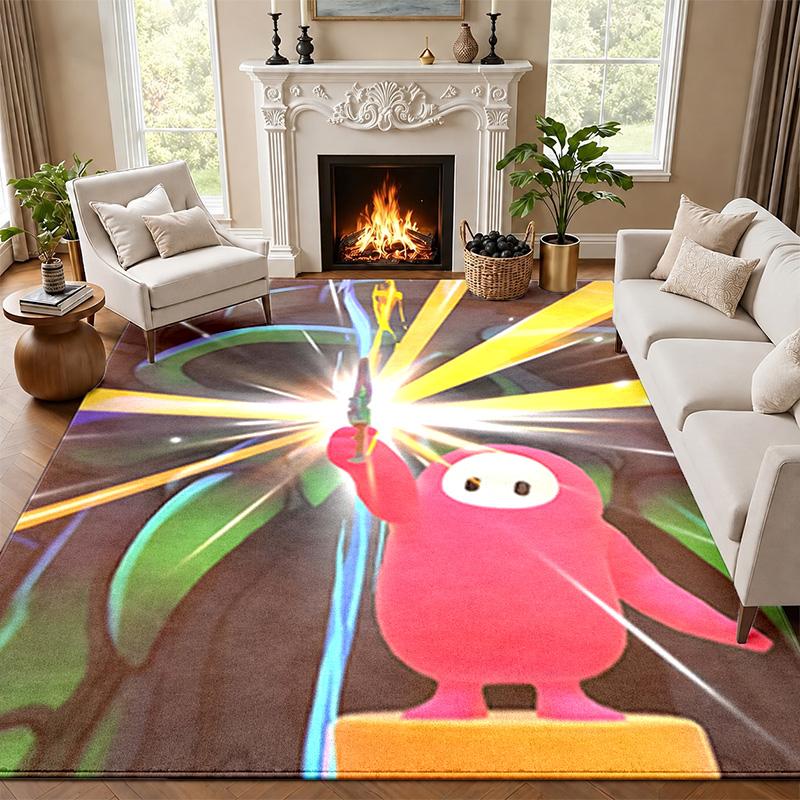 Fall guys Carpet Door Mat for Living Room or Bedroom Protective Mat Under Chair Office Decoration Christmas Gift Birthday Present