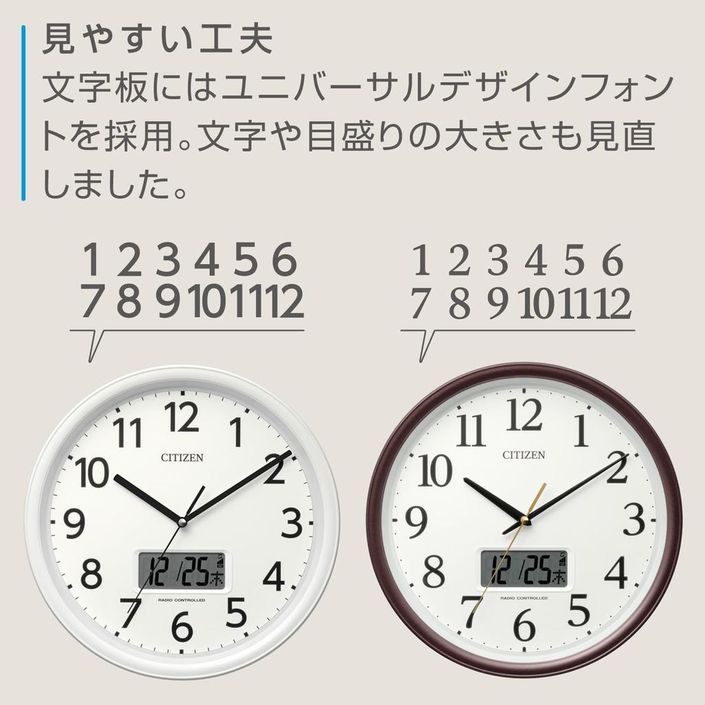 RHYTHM Настенные часы Citizen с радиоприемником, аналоговые, температура, влажность, календарь, ЖК-дисплей, тихие, непрерывная секундная стрелка, белые CITIZEN (Цифровой дисплей) 30x5.1см