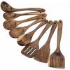 Otoye Healthy Cooking Utensil Wooden Cooking Natural Hardwood Spatula and and Safe Kitchen Cooking Spoon Kitchen Tools Kitchen Utensil Set Piece Set,