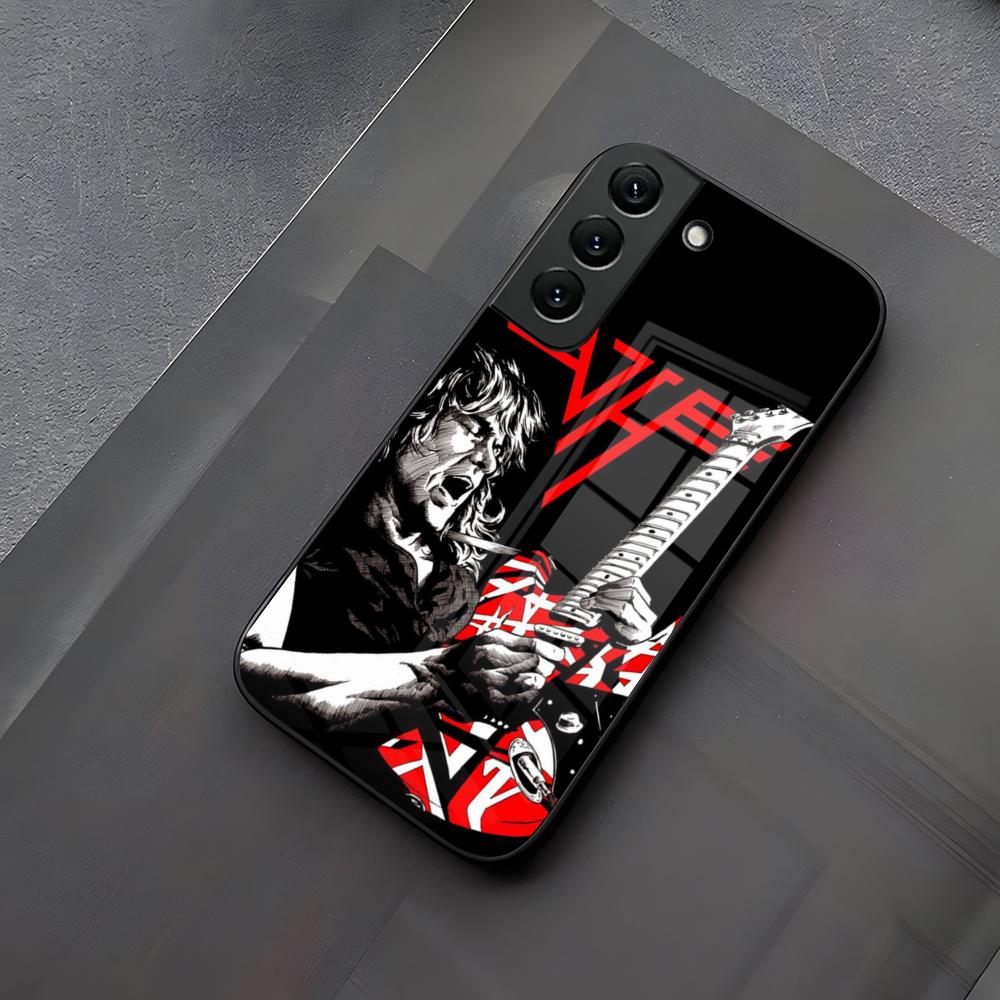 Eddie Van Halen Graphic Guitar Phone Case Glass For Samsung Galaxy S23 S24 S21 S25 S22 S20 Ultra Fe Plus A55 A15 A14 Coque