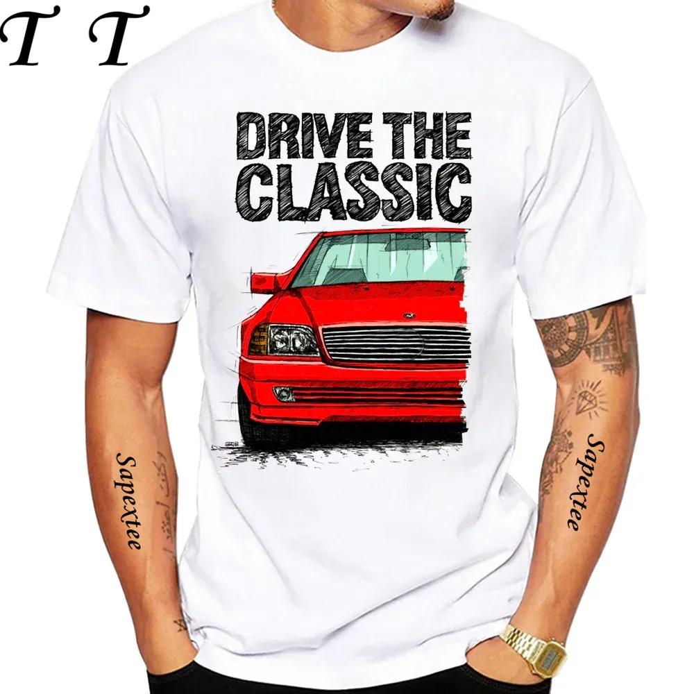 Новая мужская футболка с коротким рукавом Drive The Classic Germany Old W123 W124 R129 Hip Hop Boy Повседневные белые топы 70-е Винтажные автомобильные футболки