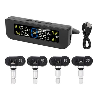 Система контроля давления в шинах Беспроводная солнечная TPMS Монитор давления в шинах с 4 датчиками ЖК-дисплей для автомобиля