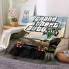 1 шт. Мягкое фланелевое одеяло Grand Theft Auto с дизайнерским принтом. Уютное одеяло для всех сезонов, идеально подходит для дивана, кровати, офиса