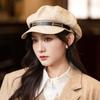 Korean Versatile Chain Beret Women Autumn and Winter British Style Windproof Octagonal Hat Outdoor Travel Retro Painter Hat