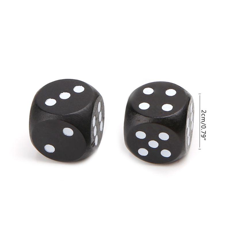 5Pcs 20mm White Black Spots Digital Dice 6 Sided Wooden Dice Children Puzzle Dice Toy Board Game Props KTV Bar Dice Kit 24BD
